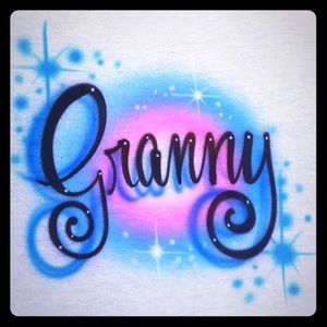 Adult Airbrush Tshirt Personalized Sparkle Name